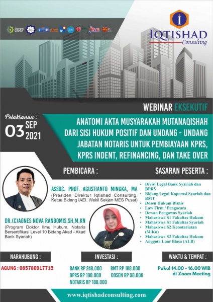 Anatomi Akta Musyarakah Mutanaqishah dari Perspektif Hukum Positif dan UU Jabatan Notaris untuk Pembiayaan KPRS, KPRS Indent, PembiayaanTake Over dan Refinancing Syariah