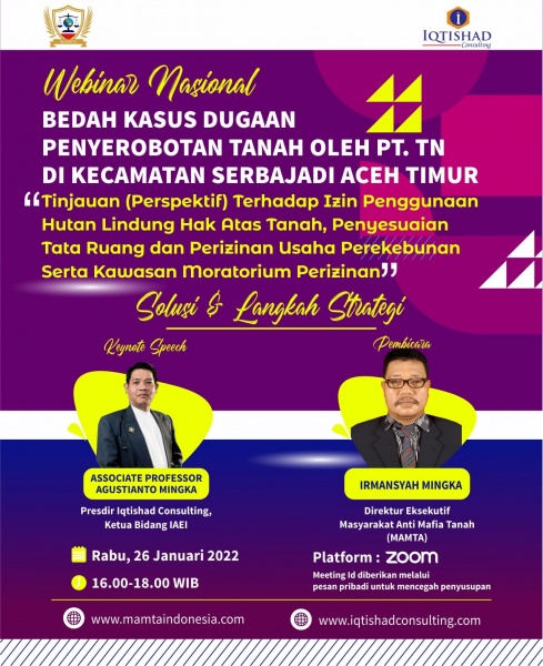 BEDAH KASUS DUGAAN PENYEROBOTAN TANAH OLEH PT. TN DI KECAMATAN SERBAJADI ACEH TIMUR