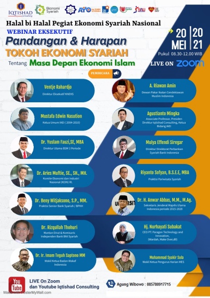 Halal BiHalal Pegiat Ekonomi Syariah Nasional menghadirkan 14 pakar/ tokoh Nasional sebagai Pembicara 