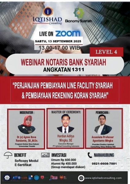 IKUTILAH PELATIHAN NOTARIS BANK SYARAH LEVEL 4