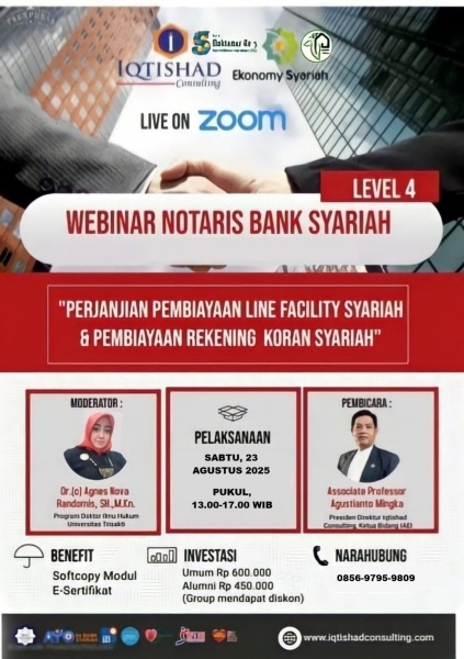 IKUTILAH PELATIHAN NOTARIS BANK SYARAH LEVEL 4