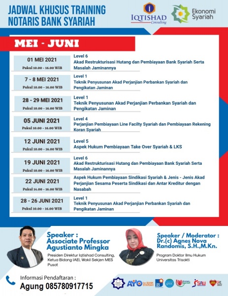 Jadwal Training Notaris Mei - Juni