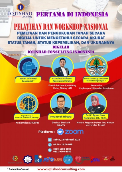 Pelatihan dan Workshop Nasional Pemetaan dan Pengukuran Tanah secara digital untuk Mencegah Mafia Tanah.