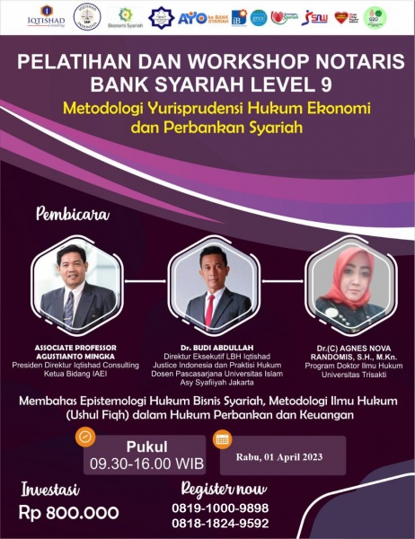 PELATIHAN DAN WORKSHOP NOTARIS BANK SYARIAH LEVEL 9: 