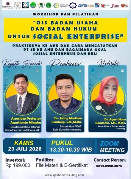 PELATIHAN DENGAN PRAKTIK LANGSUNG KE SISTEM AHU UNTUK BADAN USAHA DAN BADAN HUKUM : BIDANG SOCIAL ENTERPRISE 