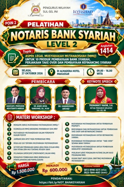 PELATIHAN NOTARIS BANK SYARIAH LEVEL 2