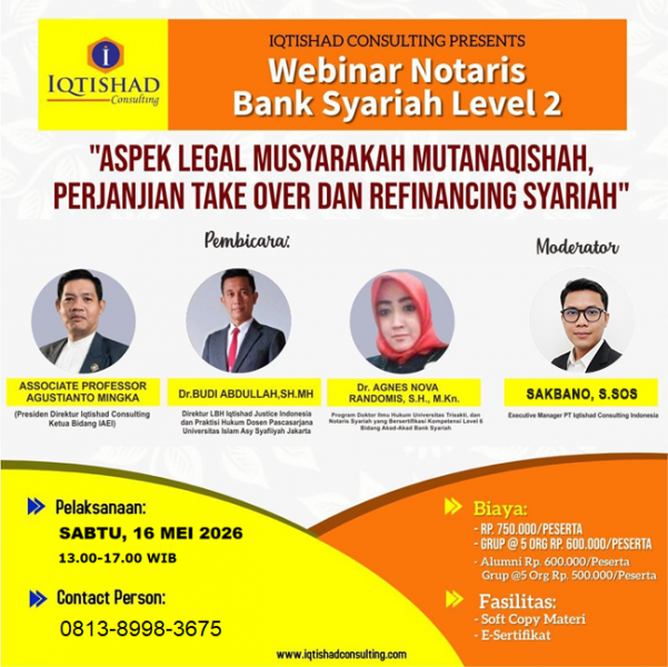 PELATIHAN NOTARIS BANK SYARIAH LEVEL 2
