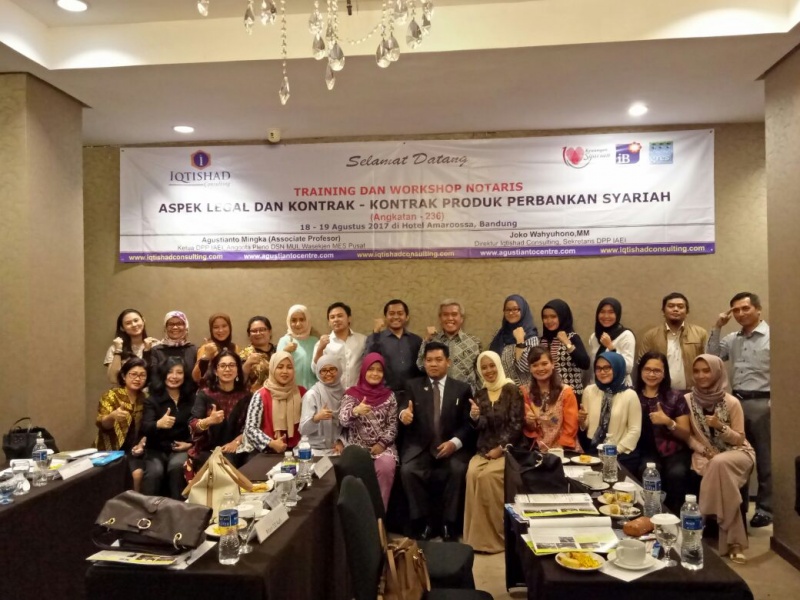 Pelatihan Pembiayaan Syariah bagi Manajemen Perusahaan Pembiayaan Syariah dan Multifinance  (Angkatan - 261) Tgl 5 - 6 Desember 2017 di Hotel Sofyan Betawi, Jakarta Pusat.