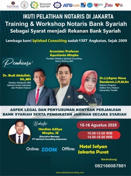 PELATIHAN & WORKSHOP NASIONAL NOTARIS PERBANKAN SYARIAH