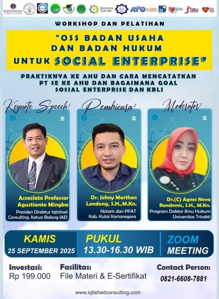 PRAKTIK LANGSUNG KE SISTEM AHU UNTUK BADAN USAHA DAN BADAN HUKUM : BIDANG SOCIAL ENTERPRISE