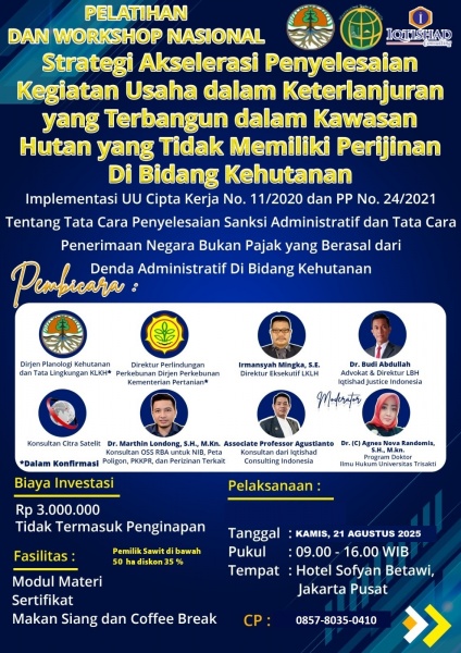 STRATEGI AKSELERASI PENYELESAIAN KEGIATAN USAHA YANG TERBANGUN DALAM  KAWASAN HUTAN YANG TIDAK MEMILIKI PERIZINAN DI BIDANG KEHUTANAN