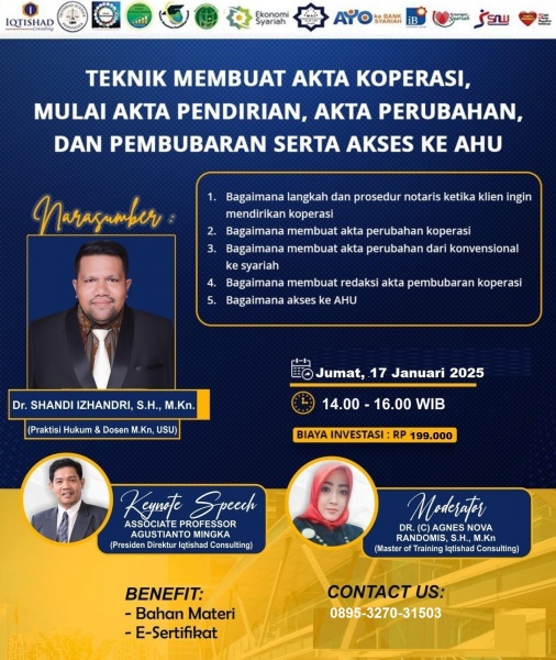 TEKNIK MEMBUAT AKTA KOPERASI, MULAI AKTA PENDIRIAN, AKTA PERUBAHAN, DAN PEMBUBARAN SERTA AKSES KE AHU