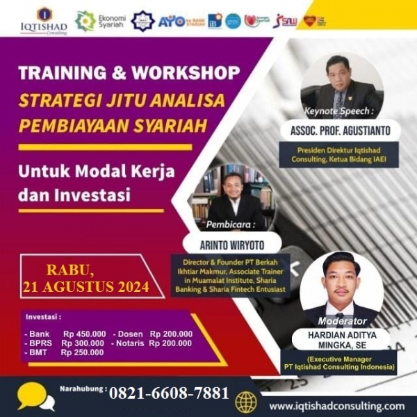 TRAINING AND WORKSHOP STRATEGI JITU ANALISA PEMBIAYAAN SYARIAH