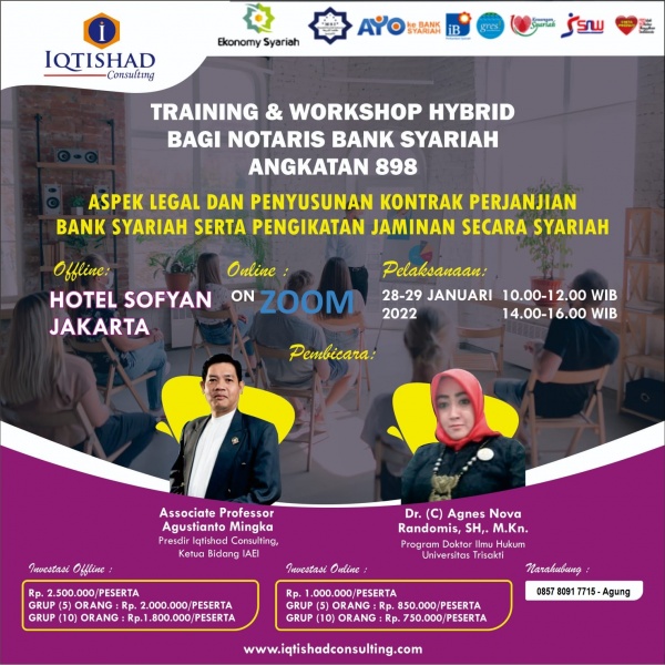 TRAINING & WORKSHOP HYBRID BAGI NOTARIS BANK SYARIAH ANGKATAN 898