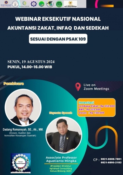 WEBINAR EKSEKUTIF NASIONAL AKUNTANSI ZAKAT, INFAQ, DAN SEDEKAH