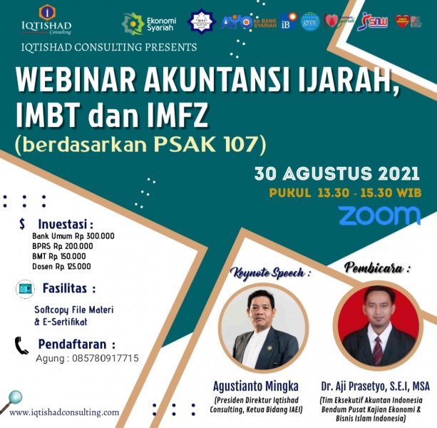 WEBINAR AKUNTANSI SYARIAH (BERDASARKAN PSAK NO.107 : Akuntansi Ijarah, IMBT dan IMFZ) 