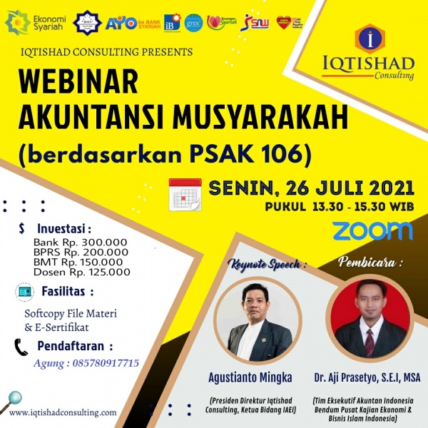 WEBINAR AKUTANSI SYARIAH (BERDASARKAN PSAK NO.106 : Akuntansi Musyarakah) 