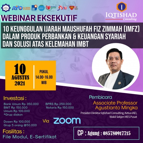 Webinar Eksekutif Ijarah Maushufah Fiz Zimmah (IMFZ)