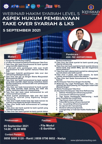 Webinar Hakim LEvel 5 Aspek Hukum Pembiayaan Take Over Syariah dan LKS