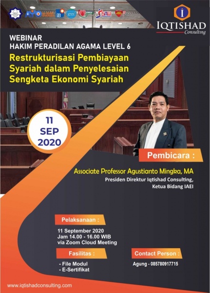 WEBINAR HAKIM PERADILAN AGAMA LEVEL 6 : Akad-akad Restrukturisasi Hutang dan Pembiayaan Bank Syariah dan LKS