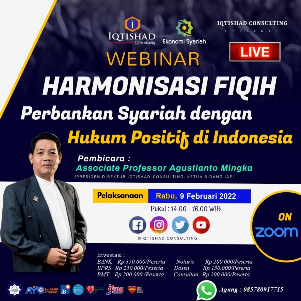 Webinar Harmonisasi Fiqih Perbankan Syariah dengan Hukum Positif di Indonesia.