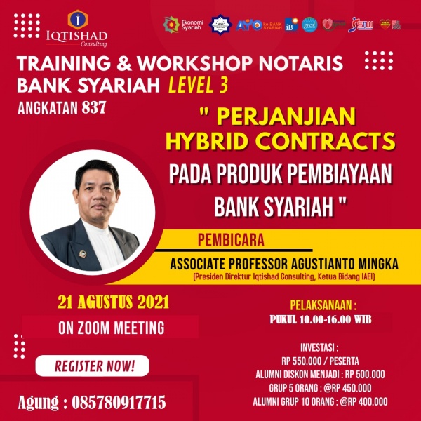 WEBINAR NOTARIS LEVEL 3 : Perjanjian Hybrid Contracts Pada Produk Pembiayaan Bank Syariah