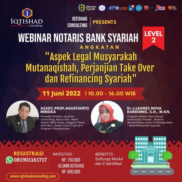 WEBINAR PELATIHAN NOTARIS BANK SYARIAH LEVEL 2