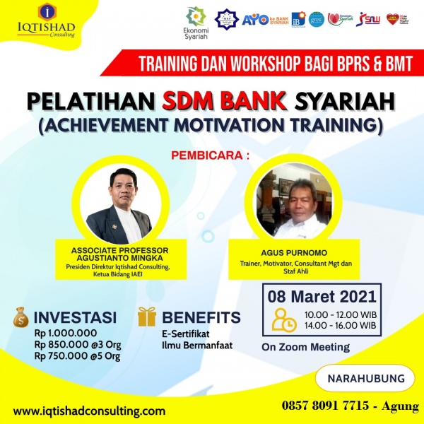 Webinar Pelatihan SDM Bank Syariah (Achievment Motivation Training)