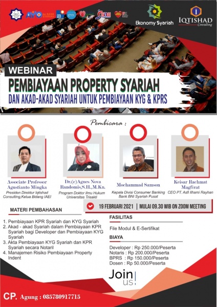 Webinar Pembiayaan Property Syariah dan Akad-Akad Syariah untuk Pembiayaan KYG dan KPRS