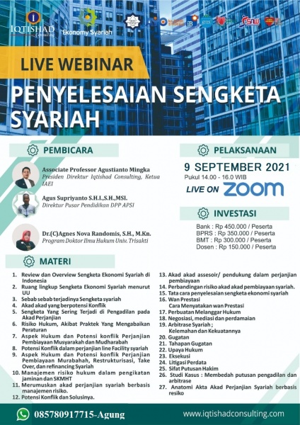 Webinar Penyelesaian Sengketa Syariah