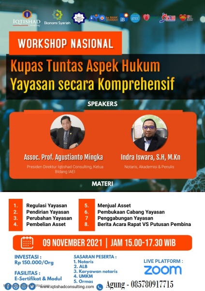 WORKSHOP KUPAS TUNTAS ASPEK HUKUM YAYASAN SECARA KOMPREHENSIF