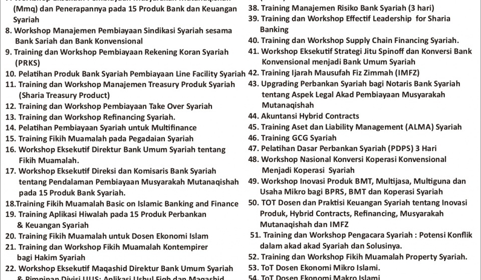 63 JENIS TRAINING IQTISHAD CONSULTING