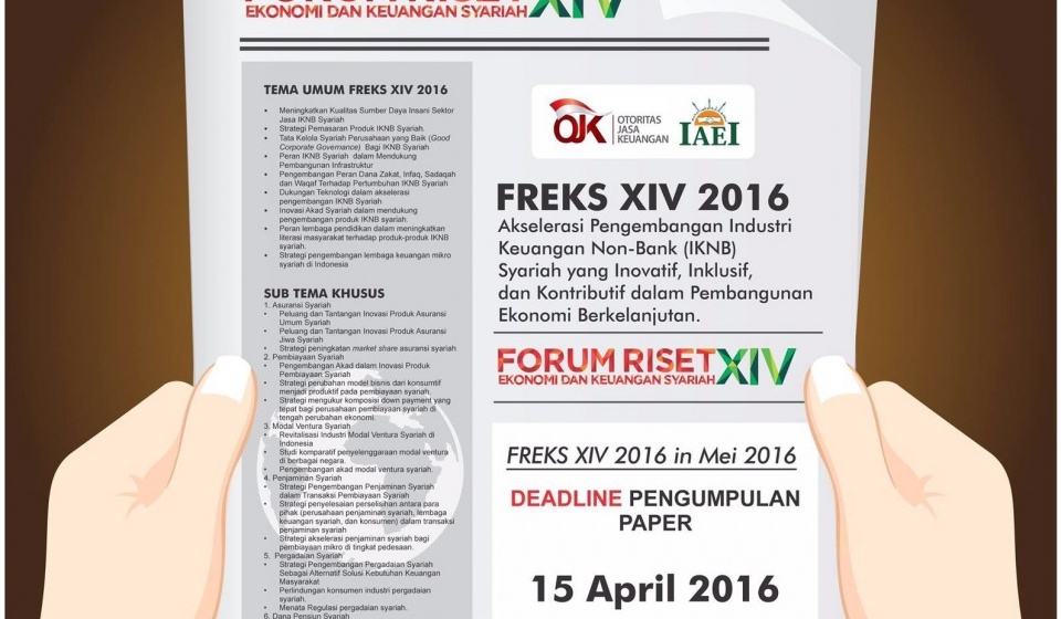 Forum Riset Ekonomi dan Keuangan Syariah ke-14, Insya Allah Tanggal  9 -   10 Juni 2016 di Padang