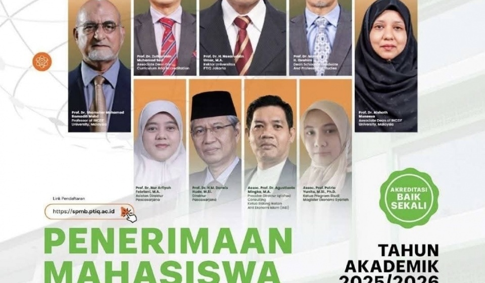 Iqtishad Consulting Indonesia bekerjasama dengan PTIQ Jakarta dan INCEIF Malaysia membuka Program S2 Ekonomi Syariah di Jakarta