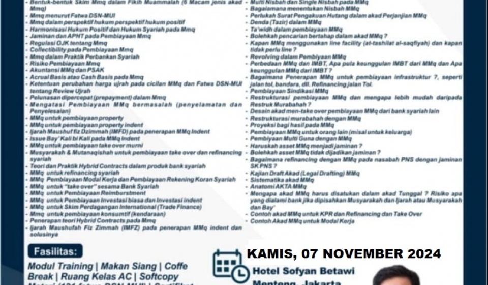 KUPAS TUNTAS DAN TANYA JAWAB TENTANG PENERAPAN PEMBIAYAAN MUSYARAKAH MUTANAQISHAH (MMQ) DAN APLIKASINYA PADA 15 PRODUK BANK SYARIAH