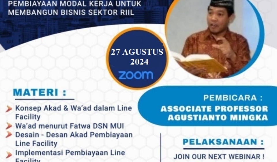 Pelatihan Aspek Hukum Syariah, Akad-akad yang digunakan dan Aplikasi Manajemen Pembiayaan Line Facility Syariah