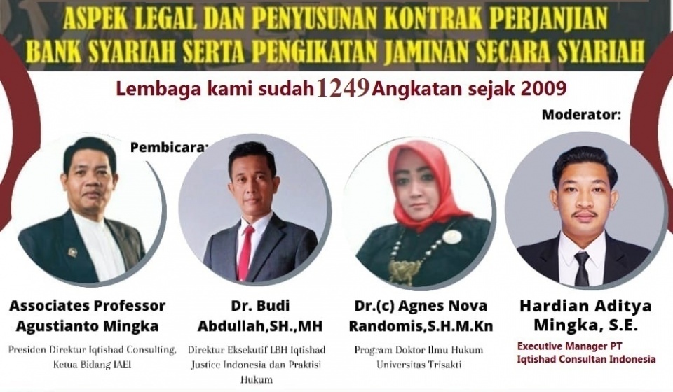 PELATIHAN & WORKSHOP NASIONAL NOTARIS PERBANKAN SYARIAH DI PADANG:  