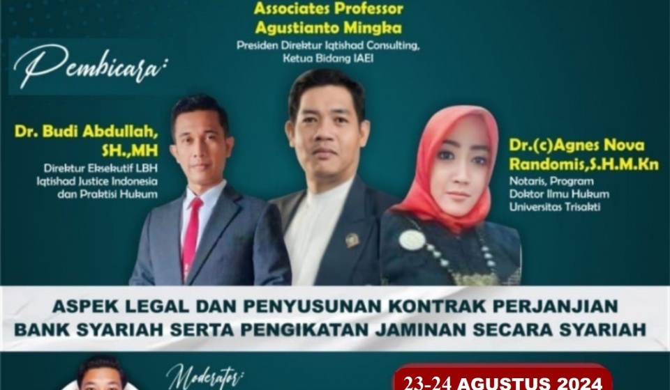 SYARAT REKANAN BANK SYARIAH, WAJIB IKUTI   PELATIHAN & WORKSHOP NASIONAL NOTARIS PERBANKAN SYARIAH:  