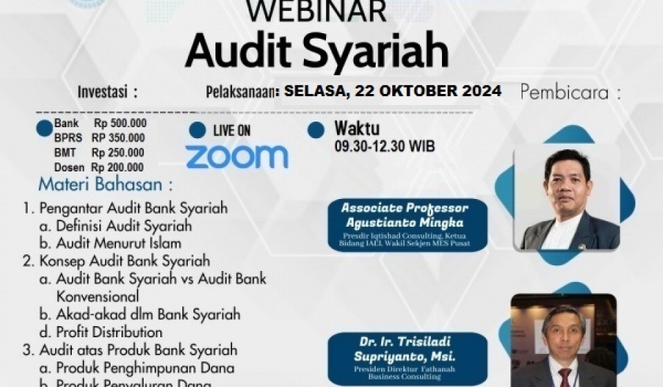 TRAINING DAN WORKSHOP AUDIT SYARIAH