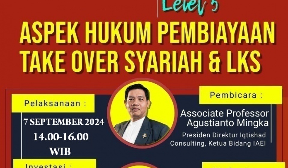 TRAINING & WORKHSHOP NOTARIS BANK SYARIAH LEVEL 5:  