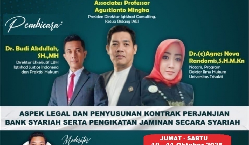 *PELATIHAN & WORKSHOP NASIONAL NOTARIS PERBANKAN SYARIAH:*