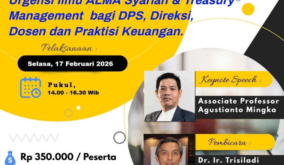 Webinar Management Sharia Treasury Product dan Siginifikannya bagi Kebijakan Microprudential Bank Syariah