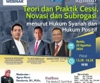 PELATIHAN DAN WORKSHOP EKSEKUTIF NASIONAL   TEORI DAN PRAKTIK CESSI, NOVASI DAN SUBROGASI   MENURUT HUKUM SYARIAH DAN HUKUM POSITIF