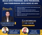PELATIHAN DAN WORKSHOP :  TEKNIK MEMBUAT AKTA KOPERASI,  MULAI AKTA PENDIRIAN, AKTA PERUBAHAN,  DAN PEMBUBARAN SERTA AKSES KE AHU