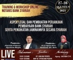 WEBINAR & TRAINING CERTIFIED NOTARIS BANK SYARIAH LEVEL 1 : Teknik Penyusunan Akad Perjanjian Perbankan Syariah dan Pengikatan Jaminan